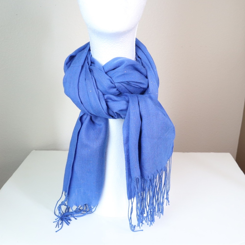 So Soft Royal Blue Embellished Wrap Scarf